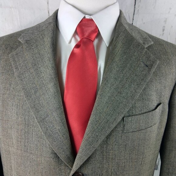 Nigel's By Nathan David Mark Shale 42R Olive Gray Plaid Suit Blazer Spor… - Picture 3 of 11